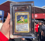 1996 Pokémon Japanese Promo Dragonite BGS 10 Pristine Card in Premium Acrylic Display Case at Card Show