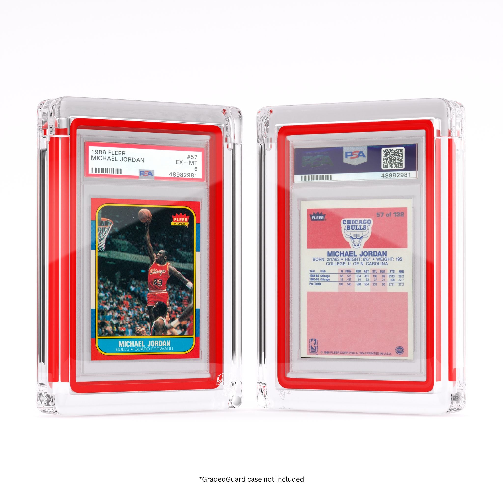 Phantom Display GradedGuard Single Display PSA CGC Michael Jordan Card Front Back View