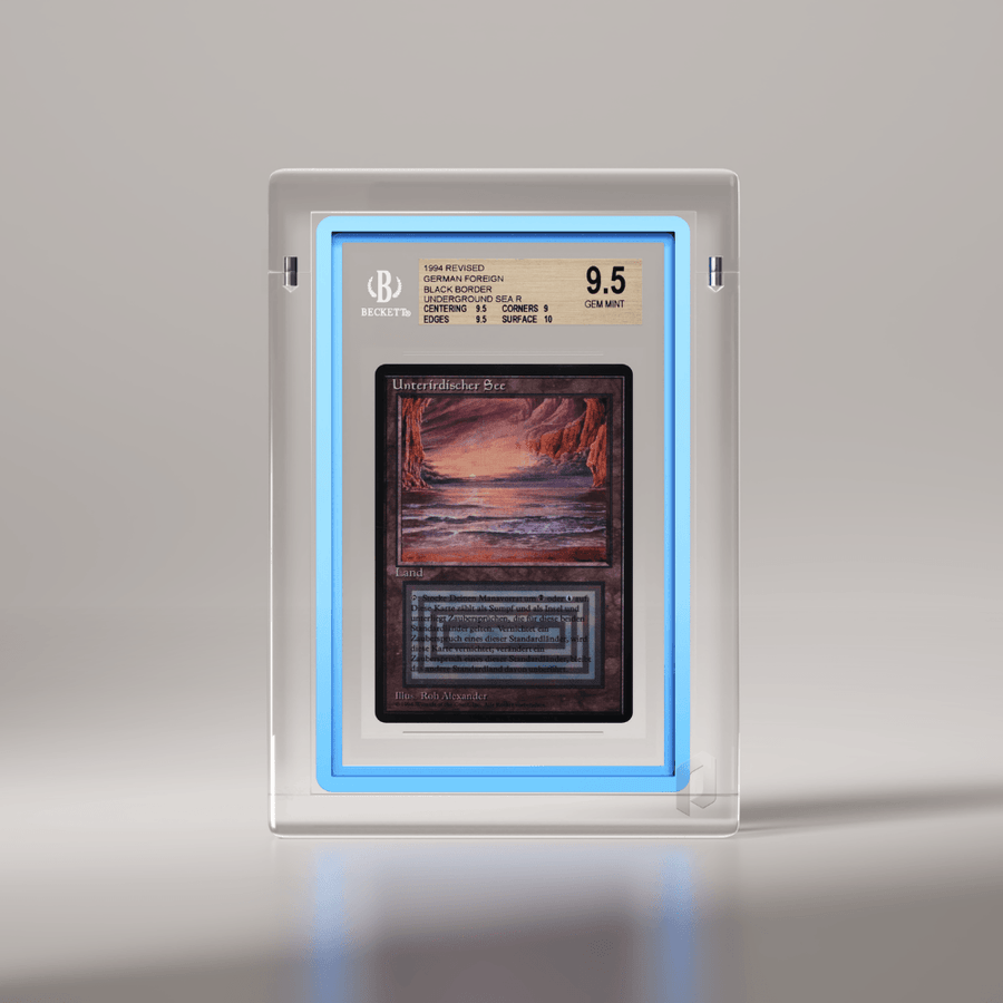 Phantom x GradedGuard Rounded display holding a blue GradedGuard case with a BGS 9.5 Gem Mint 1994 Revised Underground Sea slab, front-facing product shot