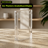 Phantom Display crystal acrylic GradedGuard display case on stone surface, included in Protected Display Bundle