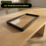 Black GradedGuard protective slab case on wooden table, included in Protected Display Bundle