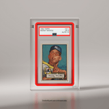 A 1952 Topps Mickey Mantle trading card with an autograph, encased in a Phantom Display prism slab case, authenticated by PSA with a grade of VG 3 and Auto 10. #authenticator_psa/cgc