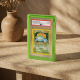 Phantom Display Magneto Color green Rounded case with PSA Venusaur Legendary Collection card
