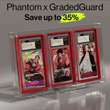 riple-slot Phantom x GradedGuard display showcasing CGC-graded One Piece cards. Ideal for collectors looking to display multiple cards in style.