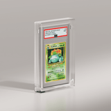 A premium Phantom Display slab case holding a 1996 Japanese Basic Venusaur holographic trading card graded Mint 9 by PSA, displayed in a clean, minimalist design for maximum card visibility. #authenticator_psa/cgc