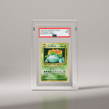 A premium Phantom Display slab case showcasing a 1996 Japanese Basic Venusaur holographic trading card graded Mint 9 by PSA. The perfect display for protecting and presenting your prized graded card. #authenticator_psa/cgc