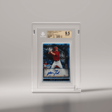 Phantom Display Nano slab case presenting the iconic Mike Trout 2009 Bowman Chrome Prospects autograph card, graded GEM MINT 9.5 by Beckett, crafted for collectors seeking premium protection and display. #authenticator_bgs