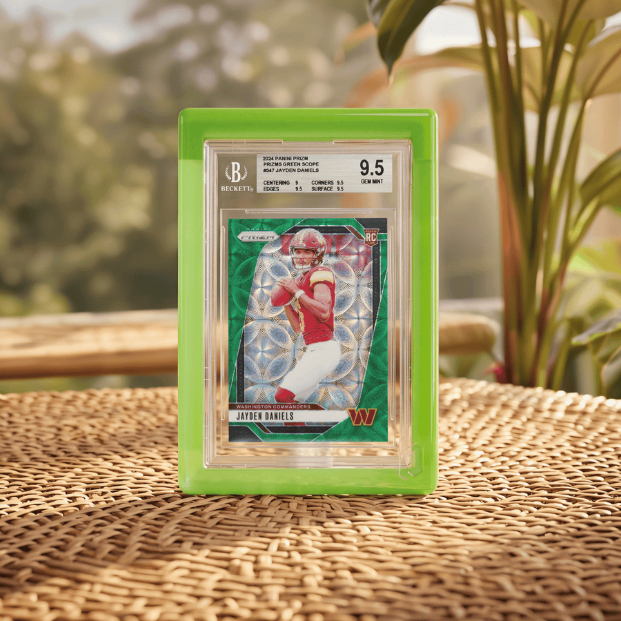 Phantom Display Magneto Color green Rounded display with BGS Jayden Daniels Prizm rookie card