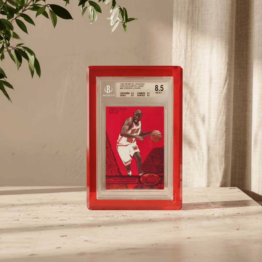 Phantom Display Magneto Color red Prism display with BGS Voshon Lenard Precious Metal Gems card