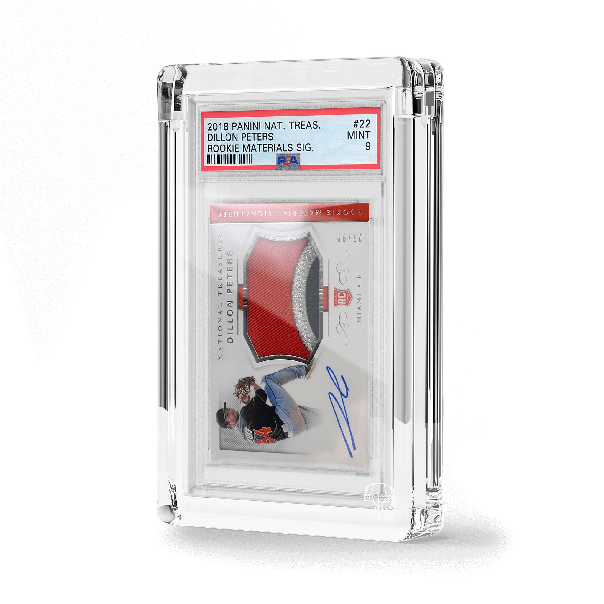 PSA Slab Protector Display Stand For Patches Front View