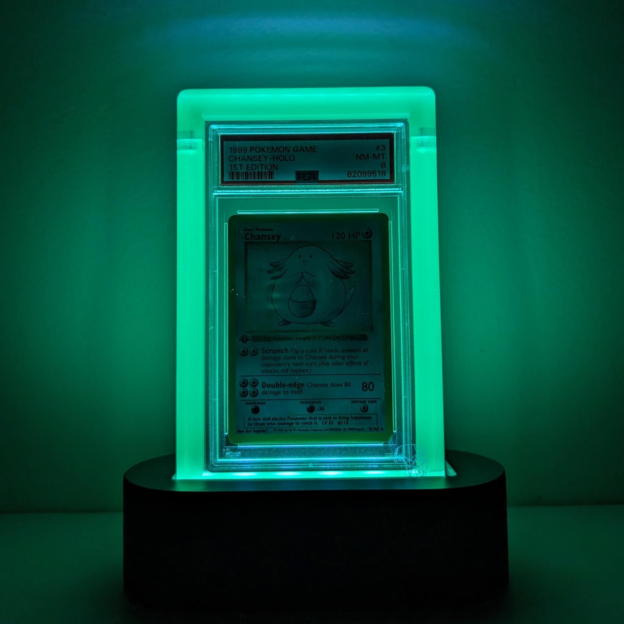 Phantom Display Graded Card Case Glow In The Dark for PSA Front View