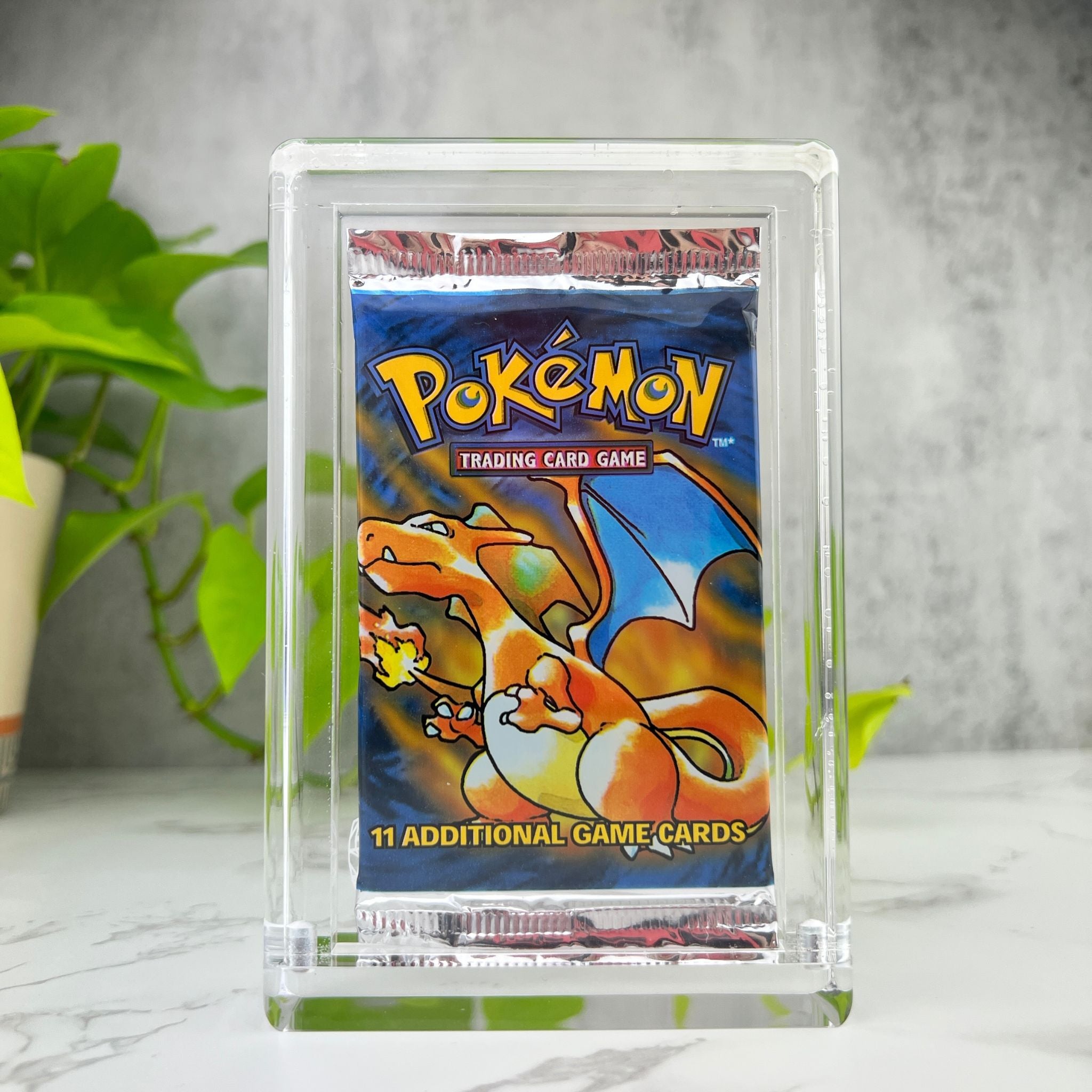 Single Booster Pack Display Stand With Base Front View