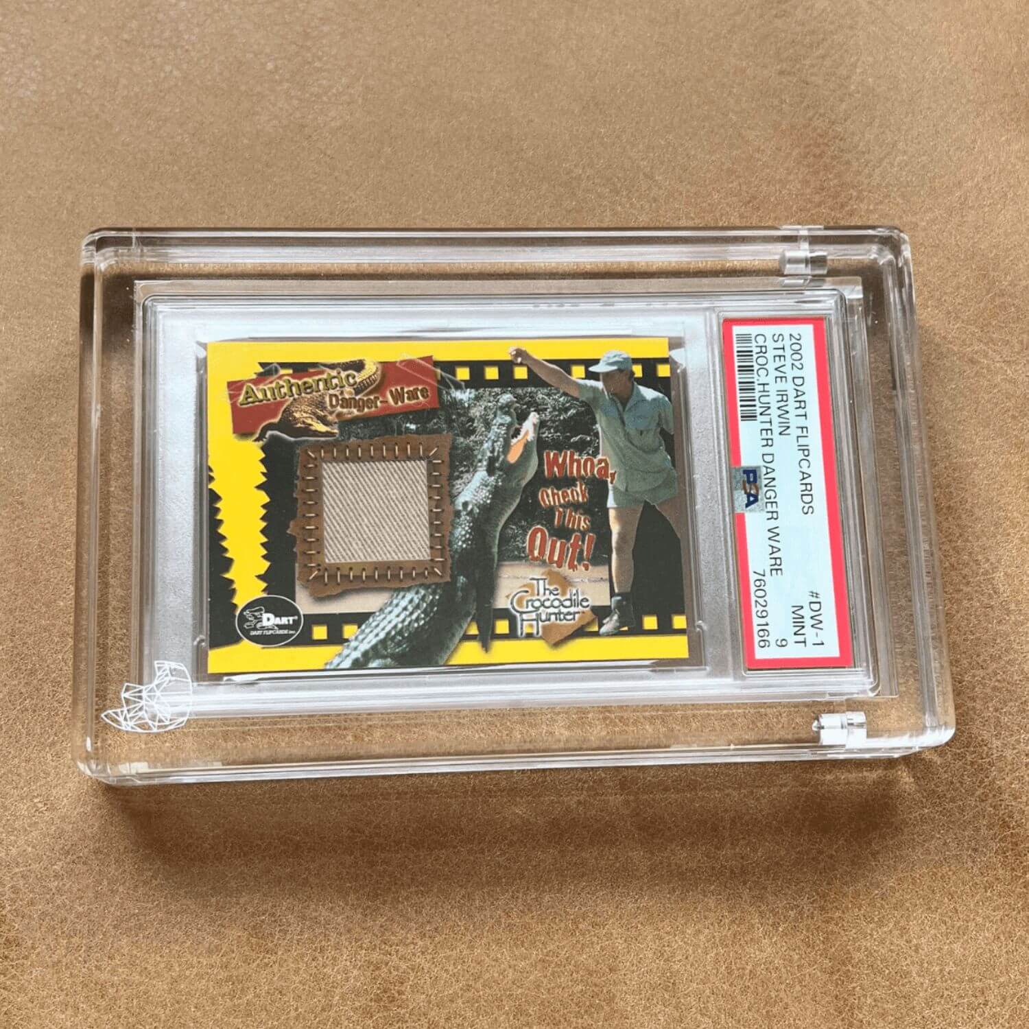 Steve Irwin Patch Card In Phantom Display Case Sitting On Table