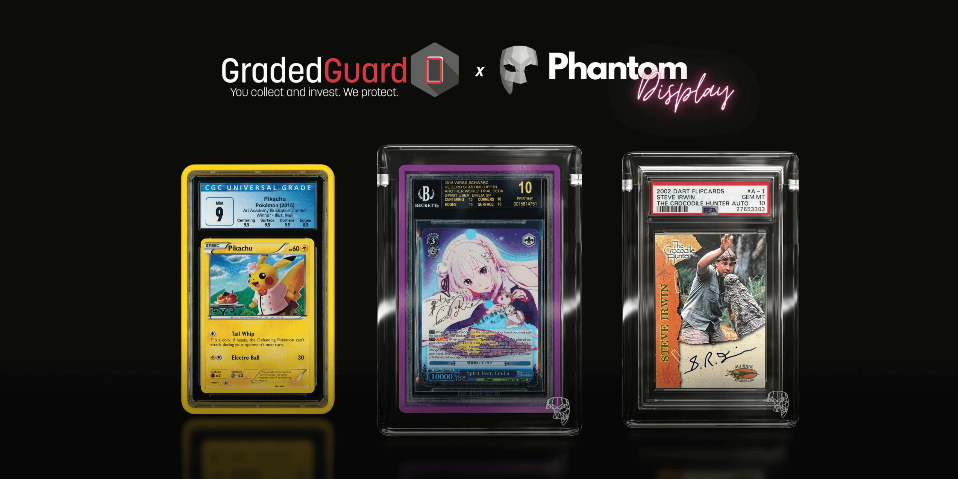 Three GradedGuard Compatible Phantom Display Ultra Cases Front View Desktop