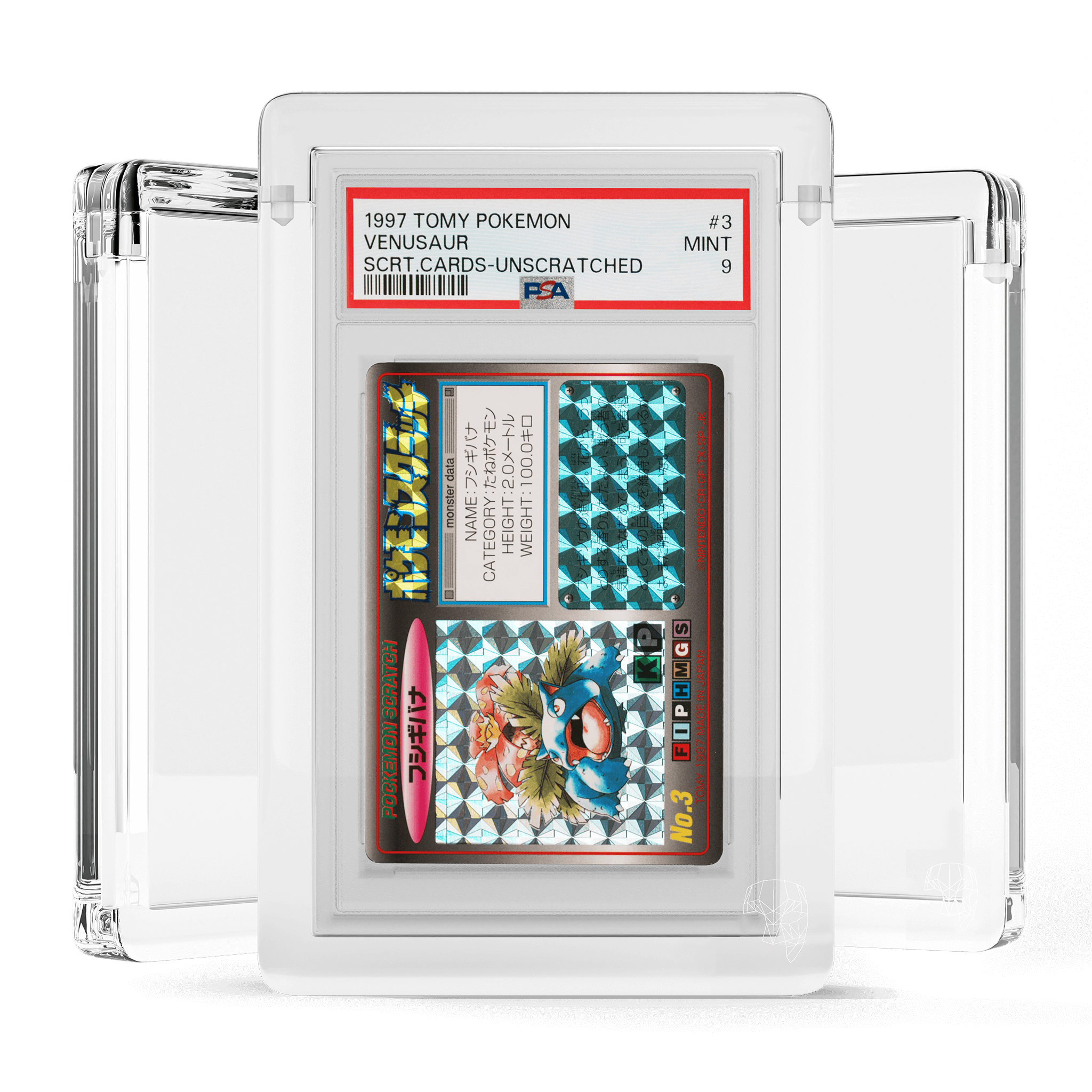 Triple Pack Of PSA Graded Card Nano Display Front View