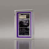 CGC graded Pristine 10 Umbreon Japanese Pokémon card, encased in a Phantom Display acrylic case with a purple border for premium protection and display.