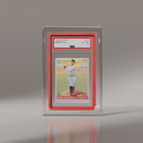 GradedGuard display case featuring a 1933 Goudey Babe Ruth PSA graded baseball card, offering premium protection and vibrant red border for showcasing rare sports memorabilia.