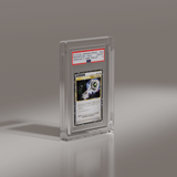 Angled view of Phantom Display graded card case holding a 2010 P.M. Japanese promo Master's Key GEM MT 10, designed for optimal visibility and protection for graded cards. #authenticator_psa/cgc