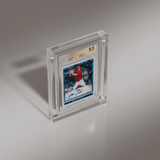 Top view of a Phantom Display graded card case, showcasing a Mike Trout baseball card graded GEM MT 9.5, securely encased in a UV-protected, premium acrylic display. #authenticator_bgs