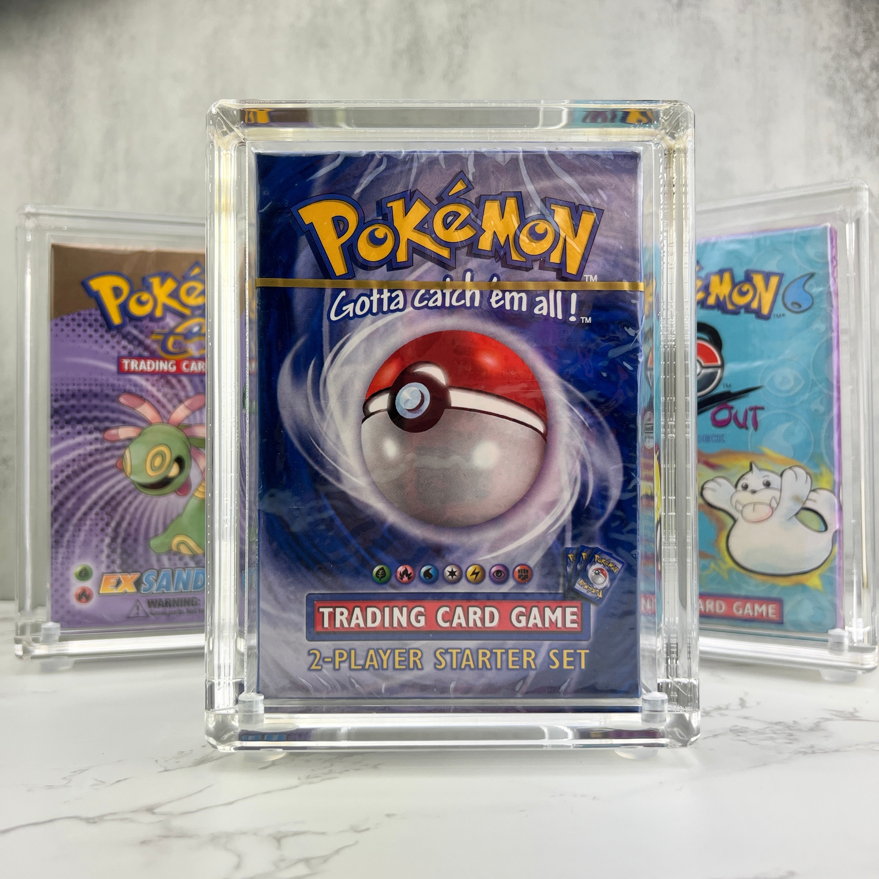 Pokemon Theme Deck magnetic acrylic protective case. Crystal clear acrylic, with UV resistance.