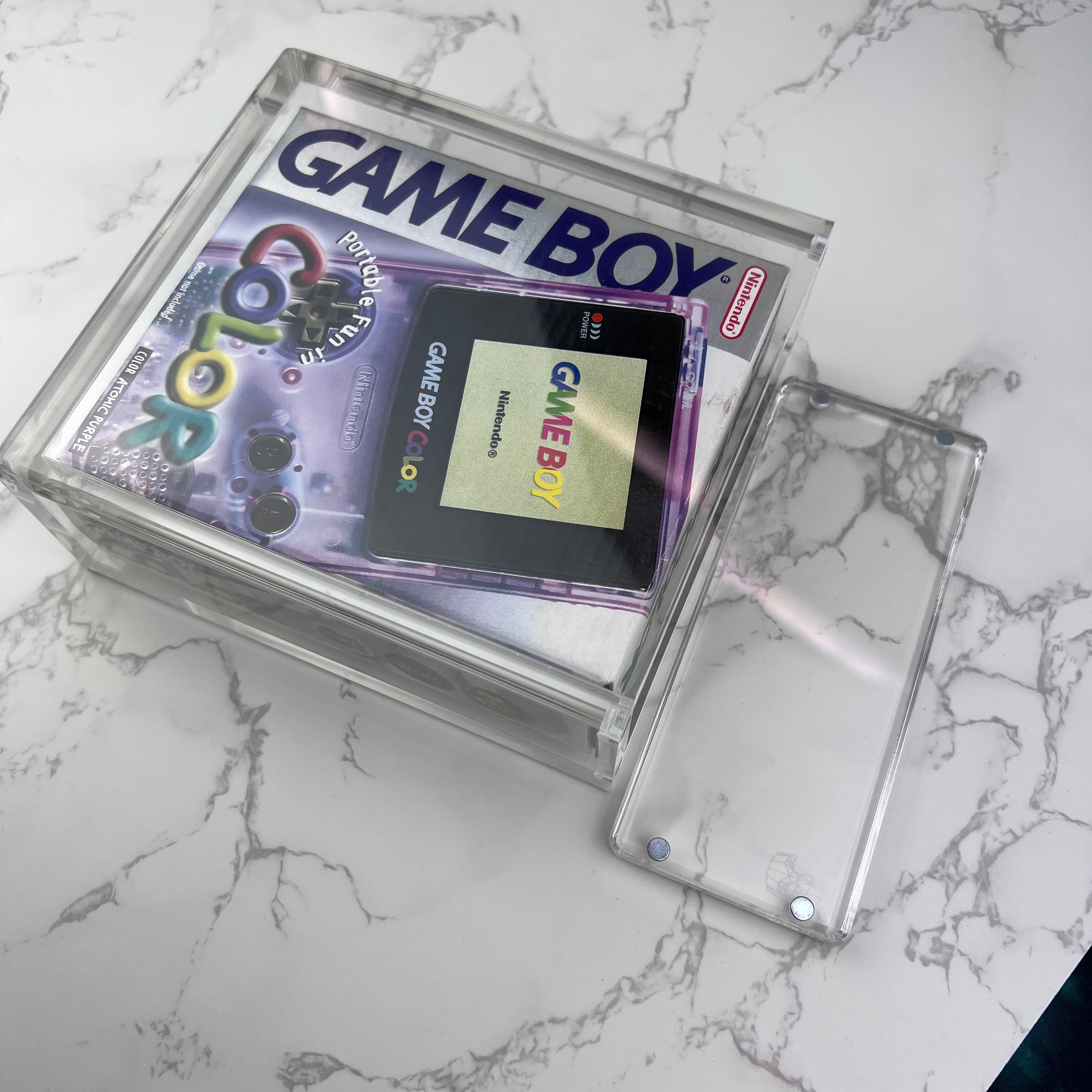 Gameboy Color magnetic acrylic protective case. Crystal clear acrylic, with UV resistance. 