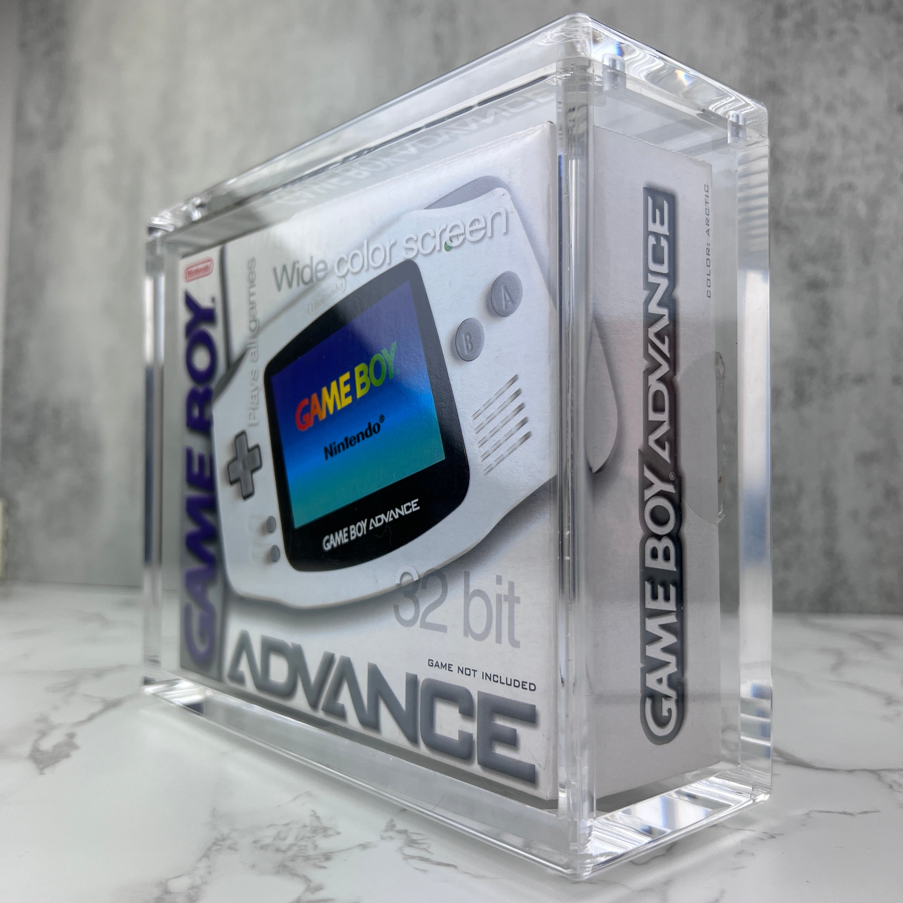 Gameboy Advance acrylic display cases are custom designed with strong neodymium magnets, UV resistant coating, maximum transparency and thick walls for years of heavy, trustworthy protection.