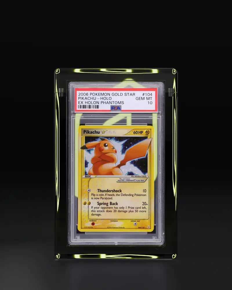 Nano acrylic display with a PSA graded card, 360 degree view